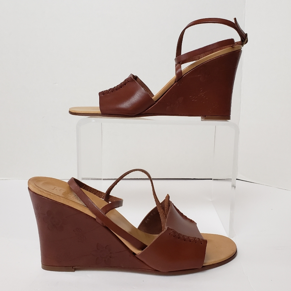 J Crew Sz 8 Italian Wedge Sandals